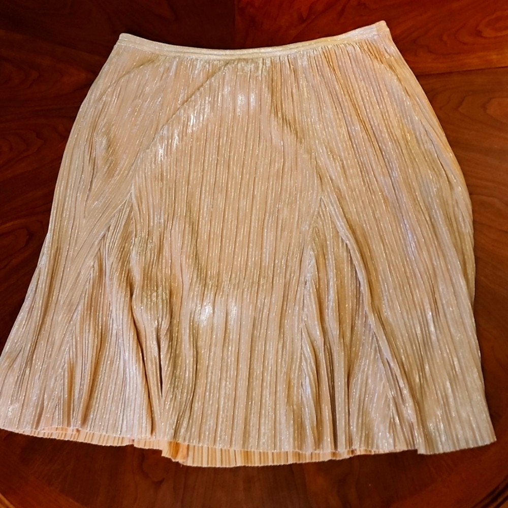 MAEVE Anthropologie rose gold skirt